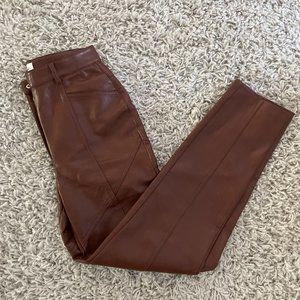 Aritzia Brown Leather Pant Size 4